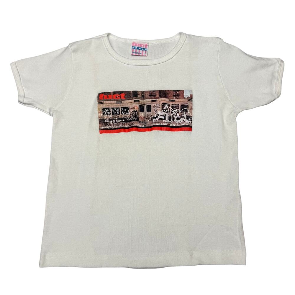 Vintage 90s FUCT Subway Graffiti Baby Tee Shirt Women's One Size Skater Y2K RARE
